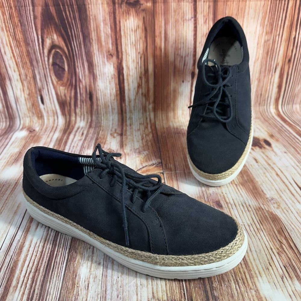 Clarks MARIE MIST Size 8.5 Blue Suede Espadrille Casual Sneakers Oxford Shoes